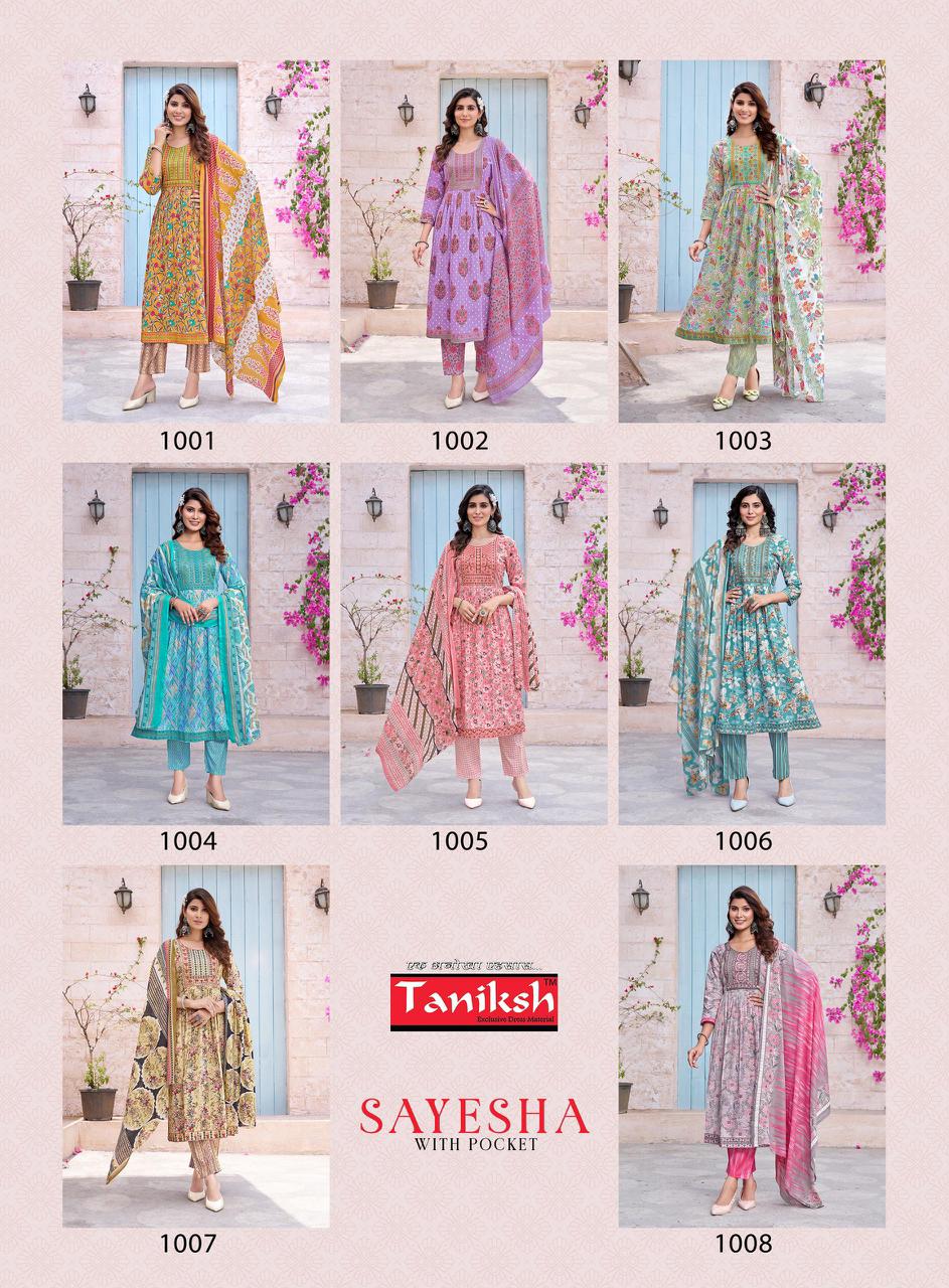 Sayesha Vol 1 By Taniksh Cambric Cotton Kurti With Bottom Dupatta Wholesale Market In Surat
